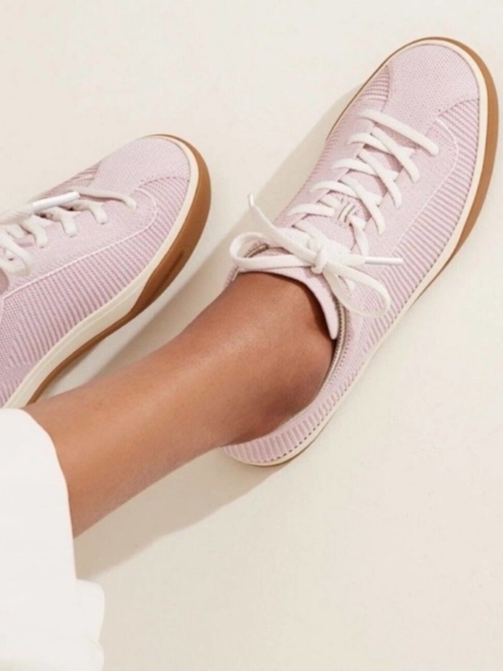 Rothy’s Blush Pink Woven Sneakers